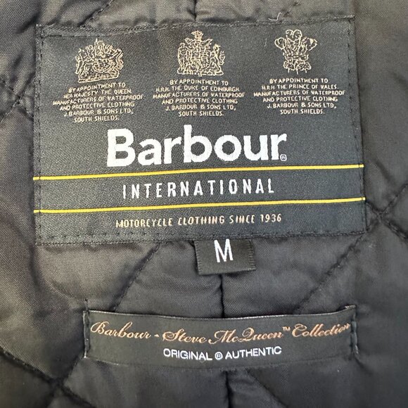 Barbour International X Steve McQueen Men's Workers Wax Jacket - Black - Picture 3 of 5